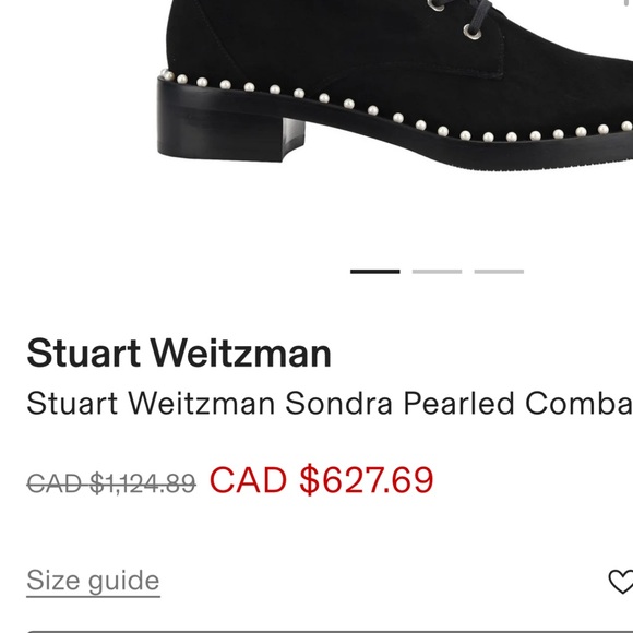 Stuart Weitzman pearled, leather combat boot - Picture 9 of 10